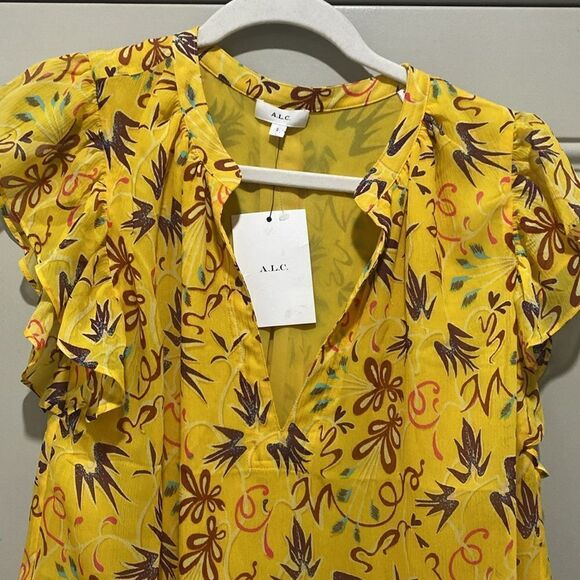 A.L.C. Birds of Paradise Silk Blouse - Picture 5 of 6